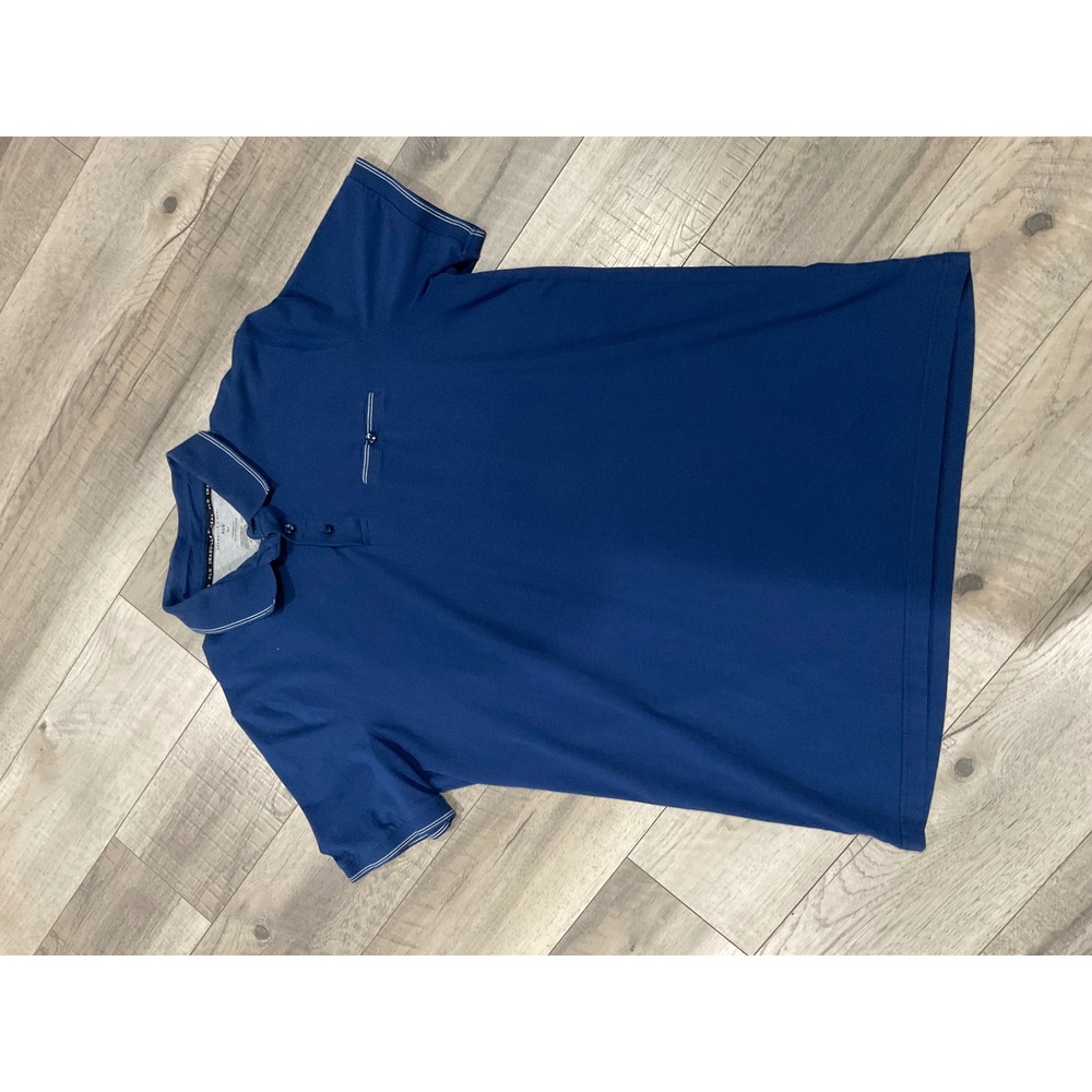 Shaquille O'Neal XLG Polo Shirt Mens‎ XLT Blue Short Sleeve Stretch Cotton Blend